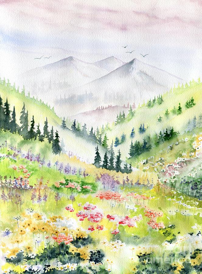 Mountain Morning 3 Painting by Melly Terpening