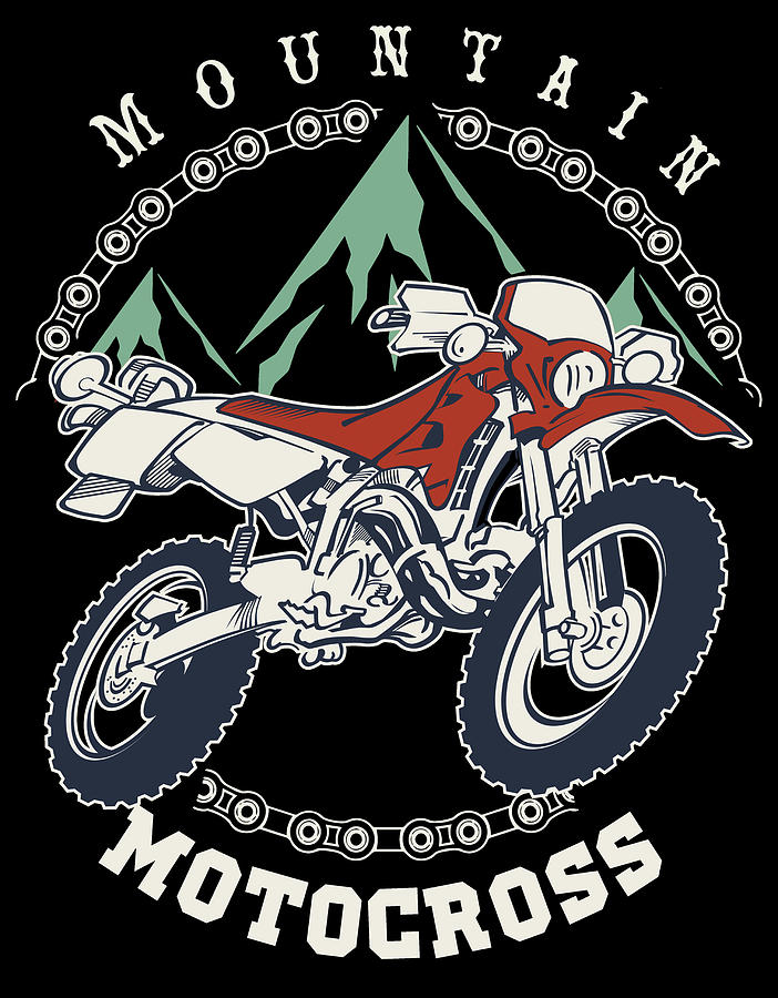 Vintage Digital Art - Mountain motocross by Long Shot