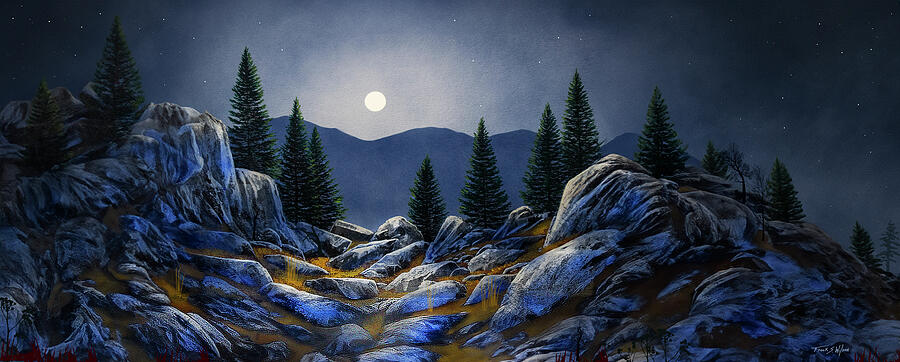 Landscape Painting - Mountain Mystery P by Frank Wilson