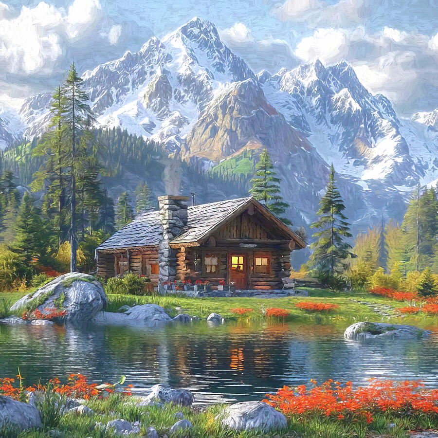 Mountain Painting - Mountain Paradise Painting by John Straton