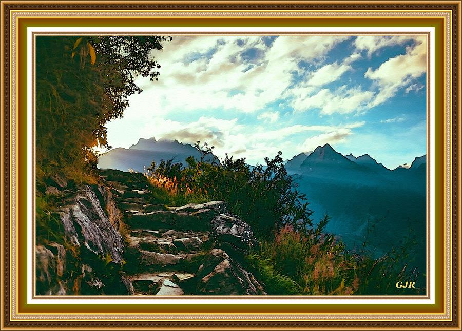 Mountain Path Steps Near Gorgeviewhurst L A S - With Printed Frame Digital Art
