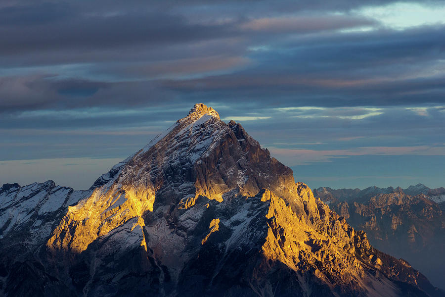 Mountain peak at sunset Photograph by Cosmin Stan