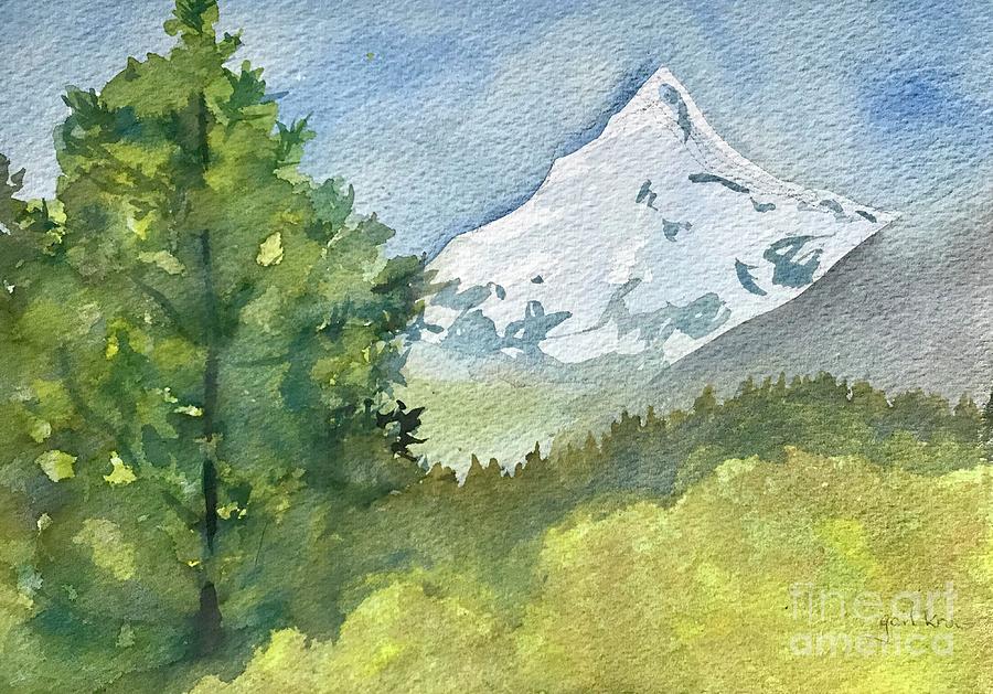Tree Painting - Mountain Peak by Gail Heffron -Kruis