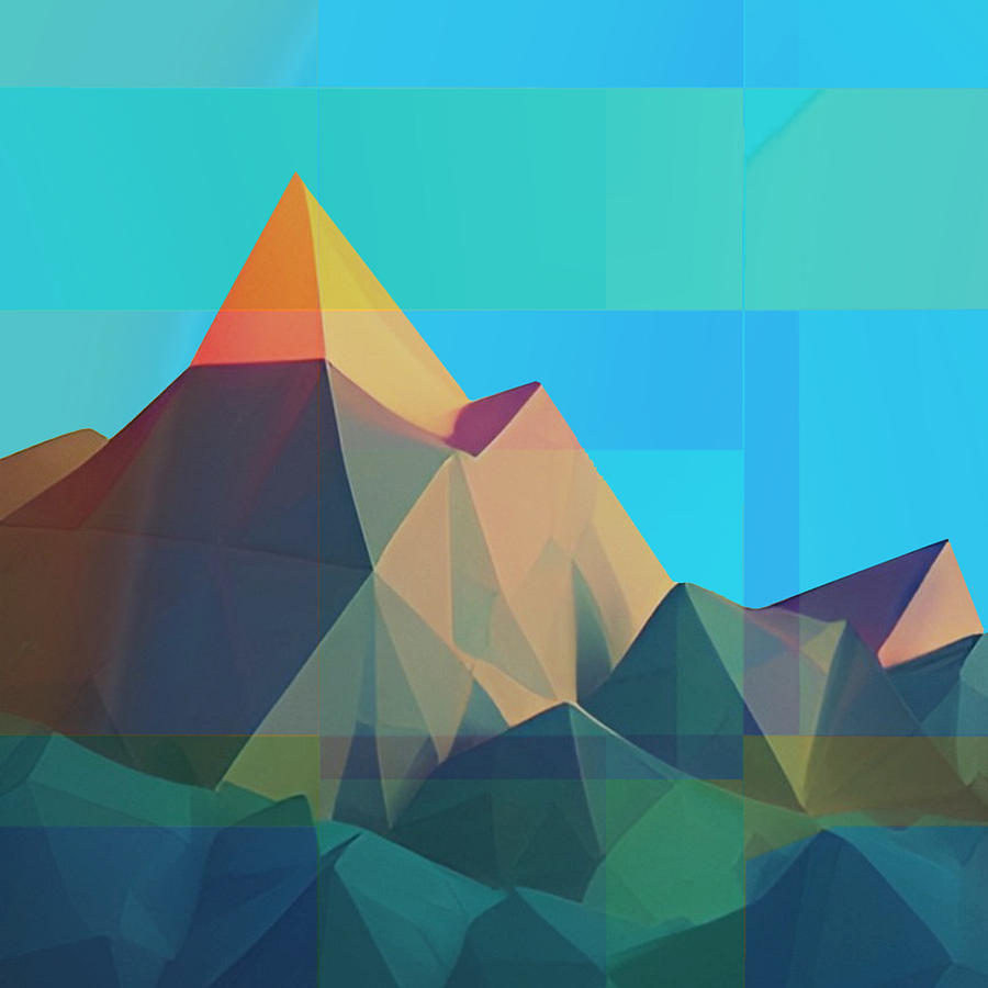 Mountain Peaks - Modern Geometric Art Digital Art by Ronald Mills