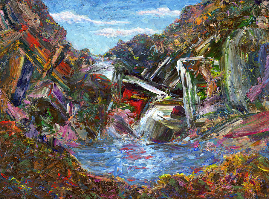 Mountain Pool Painting by James W Johnson
