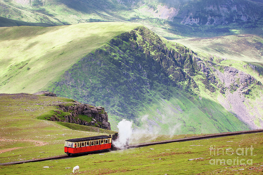Mountain railway, Snowdonia, North Wales. The steam train runs f Photograph by Jane Rix