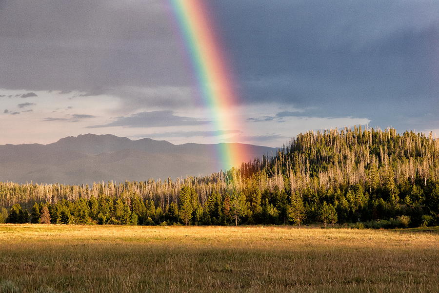 Mountain Rainbow Touches the Ground Photograph by Tony Hake