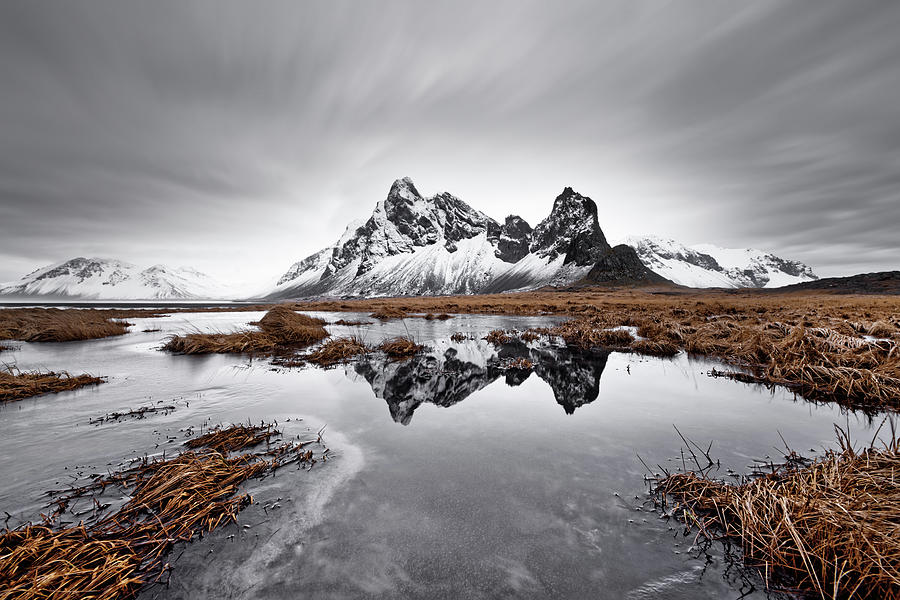Mountains Photograph - Mountain range with reflection by Ralf Lehmann