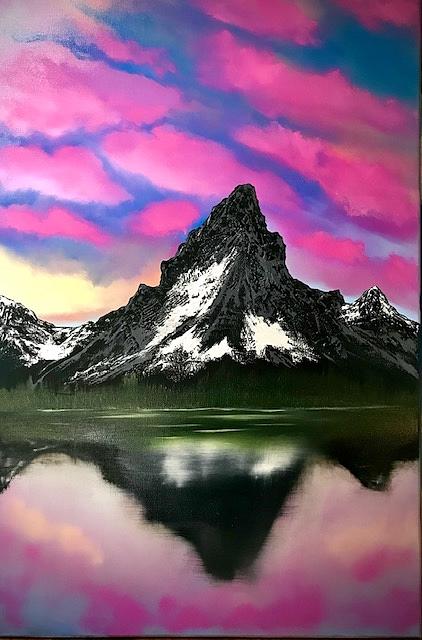 Mountain Reflection Painting by Willy Proctor