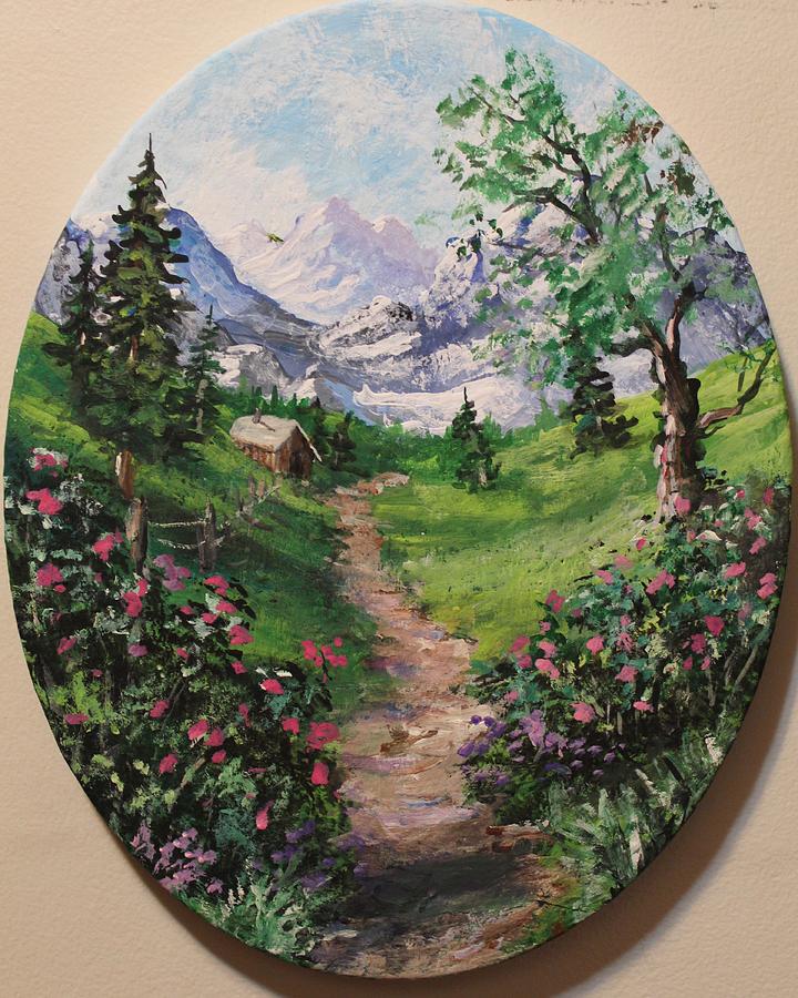 Mountain retreat Painting by Megan Walsh