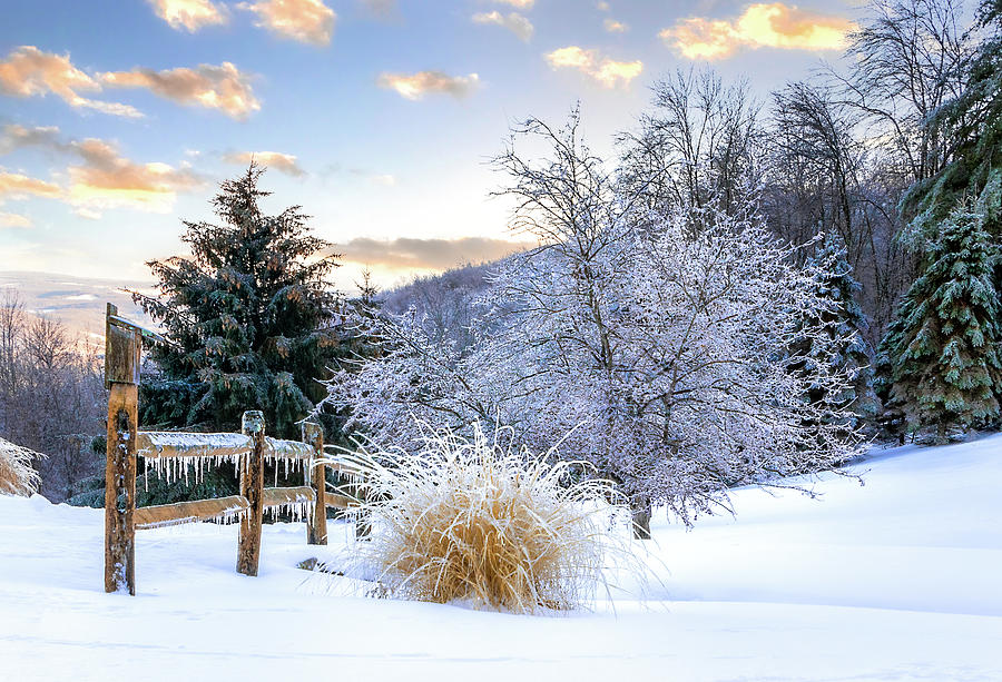 Mountain Retreat Winter Landscape Photograph by Carolyn Derstine