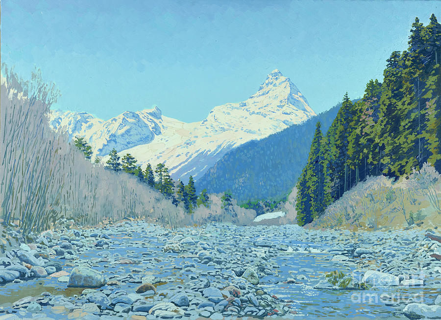 Mountain River In The Spring. Dombay Painting