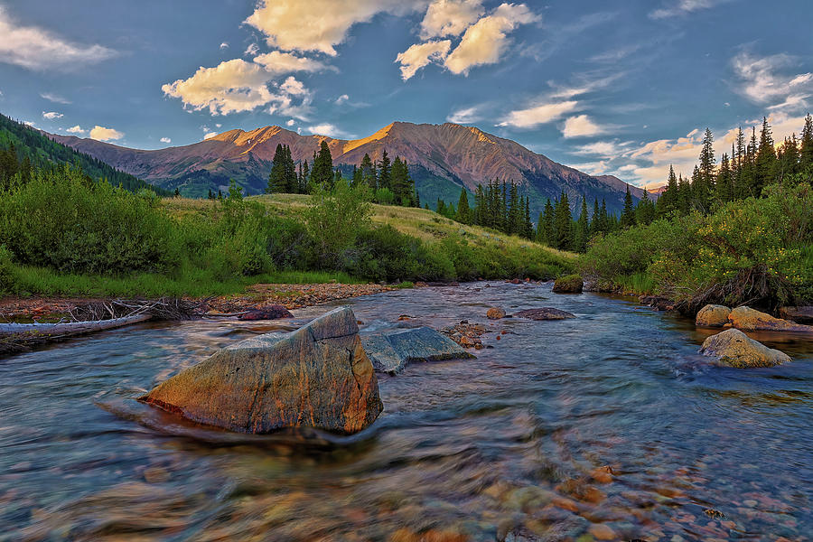 Mountain River Sunset Photograph by Bob Falcone