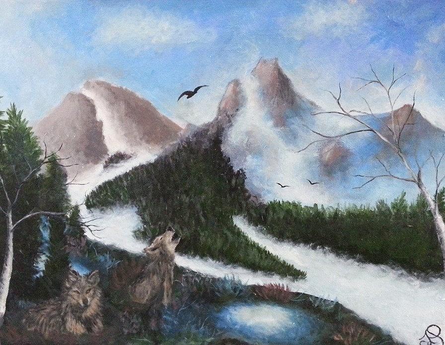Mountain Scape Painting by Jen Shearer
