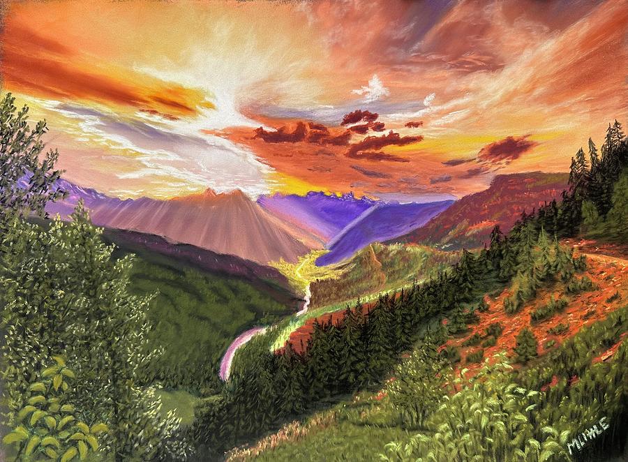 Mountain Splendor  Pastel by Marlene Little