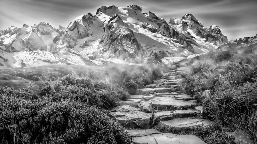 Mountain Steps BW Photograph by Bob Pardue