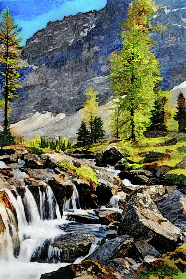 Mountain Stream Painting by Russ Harris