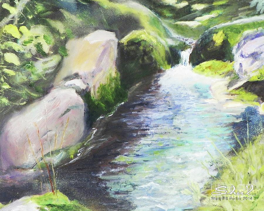 Mountain Stream Painting by Sherril Porter