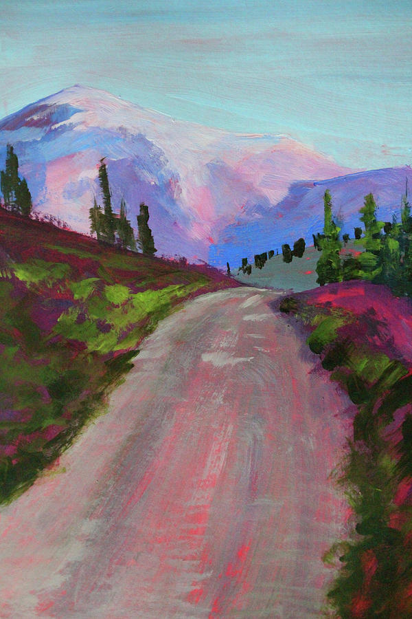 Mountain Sundown Painting by Nancy Merkle