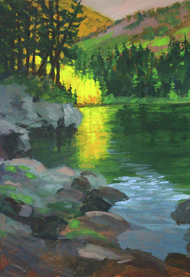 Mountain Sunlight Painting by Nancy Merkle
