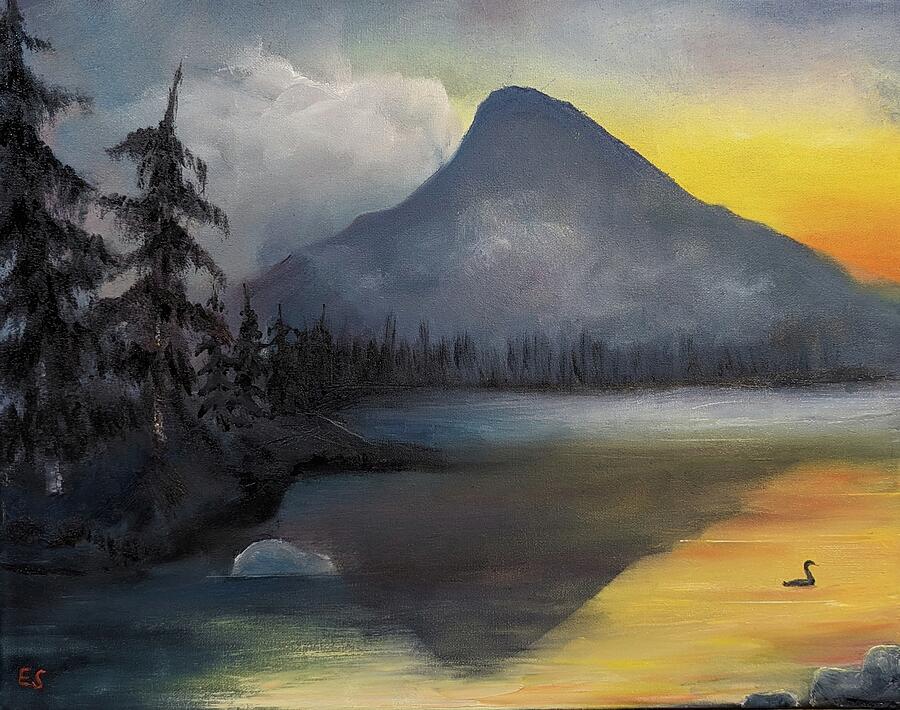 Mountain Sunrise Painting by Evelyn Snyder