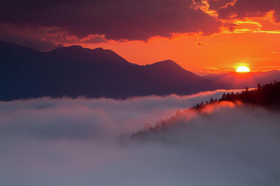Mountain sunrise Photograph by Ian Middleton