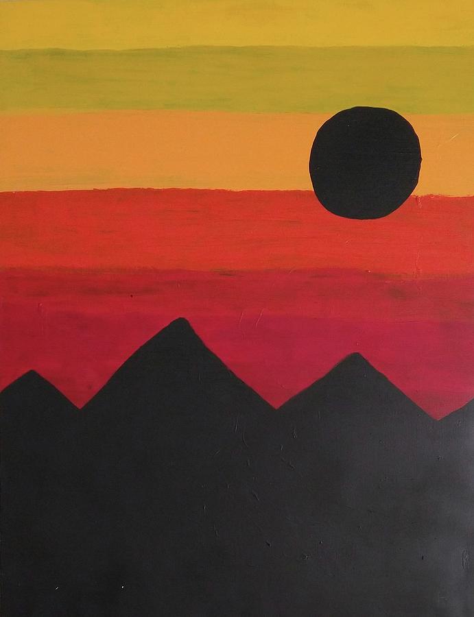 Mountain Sunset Painting by Aaron Bombalicki