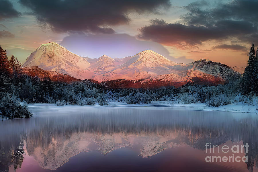 Mountain   Sunset  Digital Art by Elaine Manley