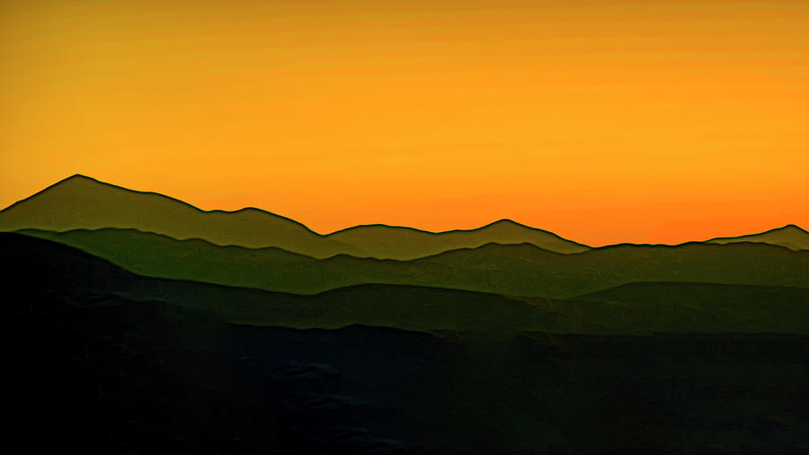 Mountain Sunset Mixed Media by Joseph Hollingsworth