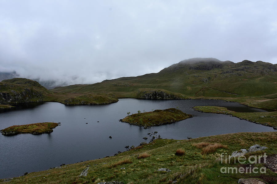 Mountain Top Angles Tarn with Thick Fog Photograph by DejaVu Designs