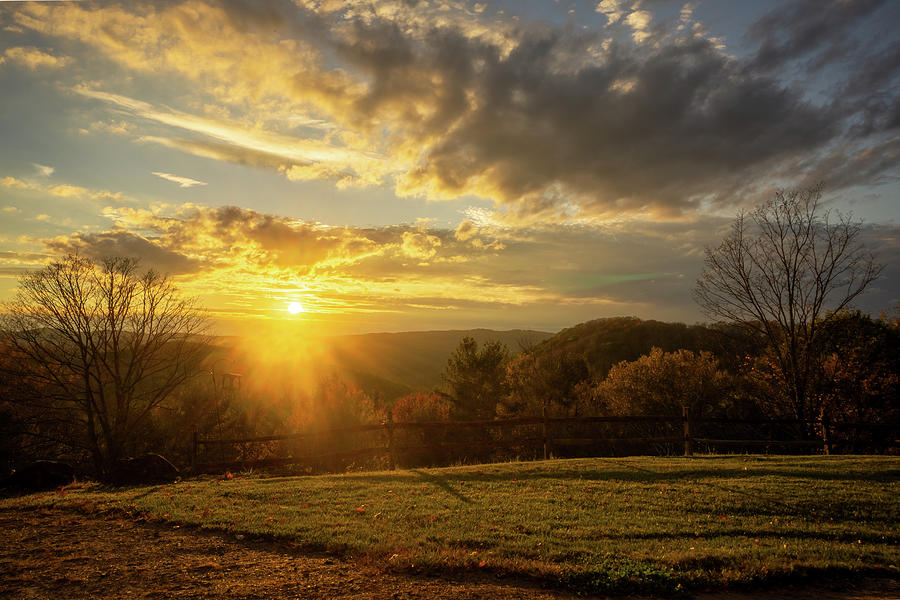 Mountain Top Sunset in Orange County, Vermont Photograph by Daniel Brinneman