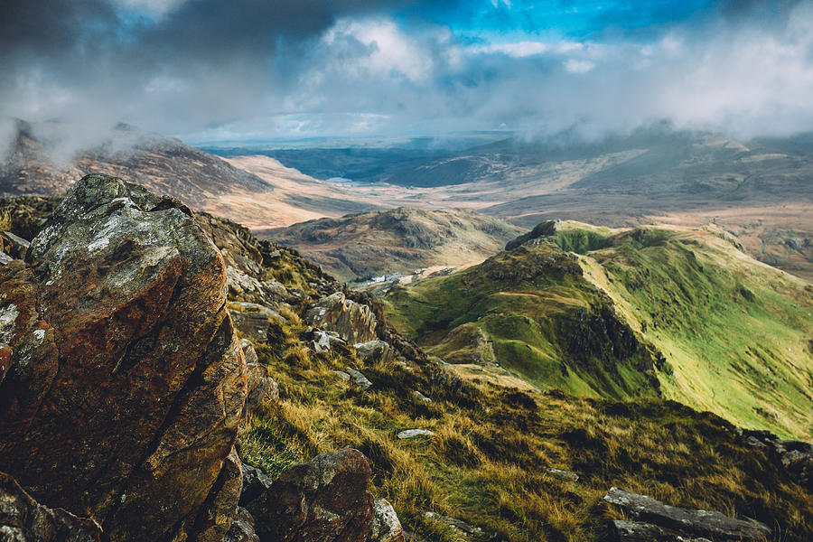 Mountain top view from Snowdonia Photograph by © Peter Lourenco