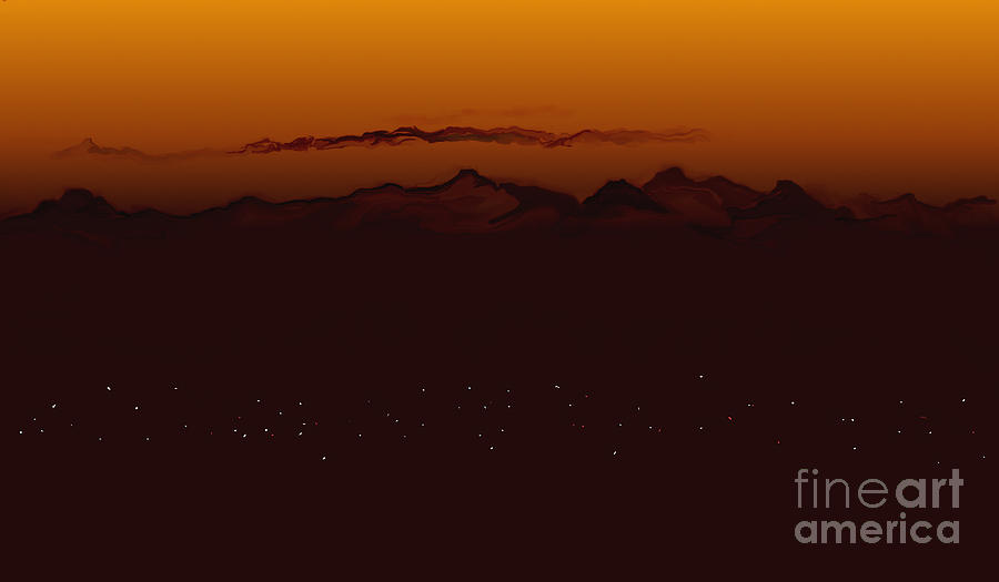 Mountain Valley Sunset Digital Art by Kae Cheatham