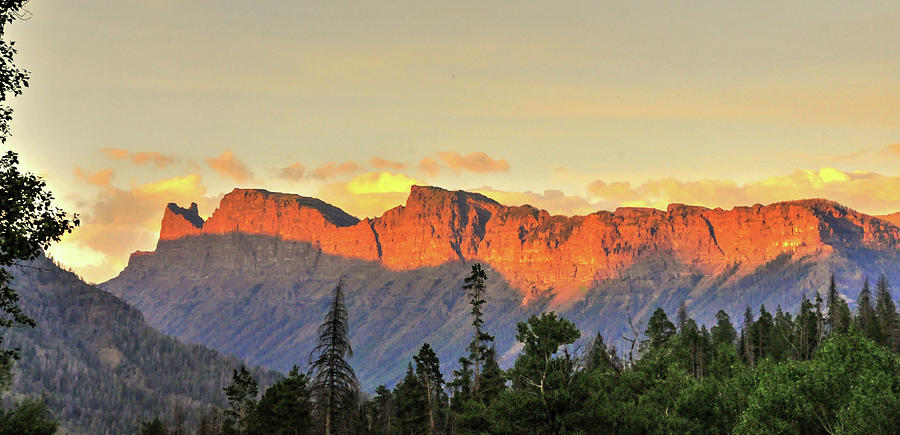 Mountain View at Sunset-Yellowstone,Wyoming Photograph by William ...