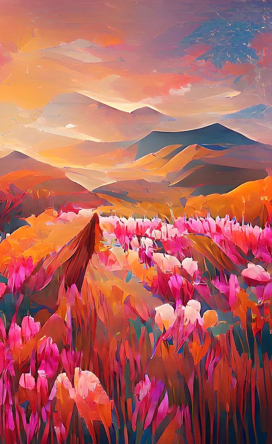 Mountain View II Painting by Bonnie Bruno