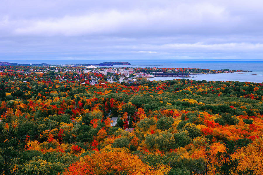 Mountain view of downtown Marquette #1 Photograph by Jay Smith