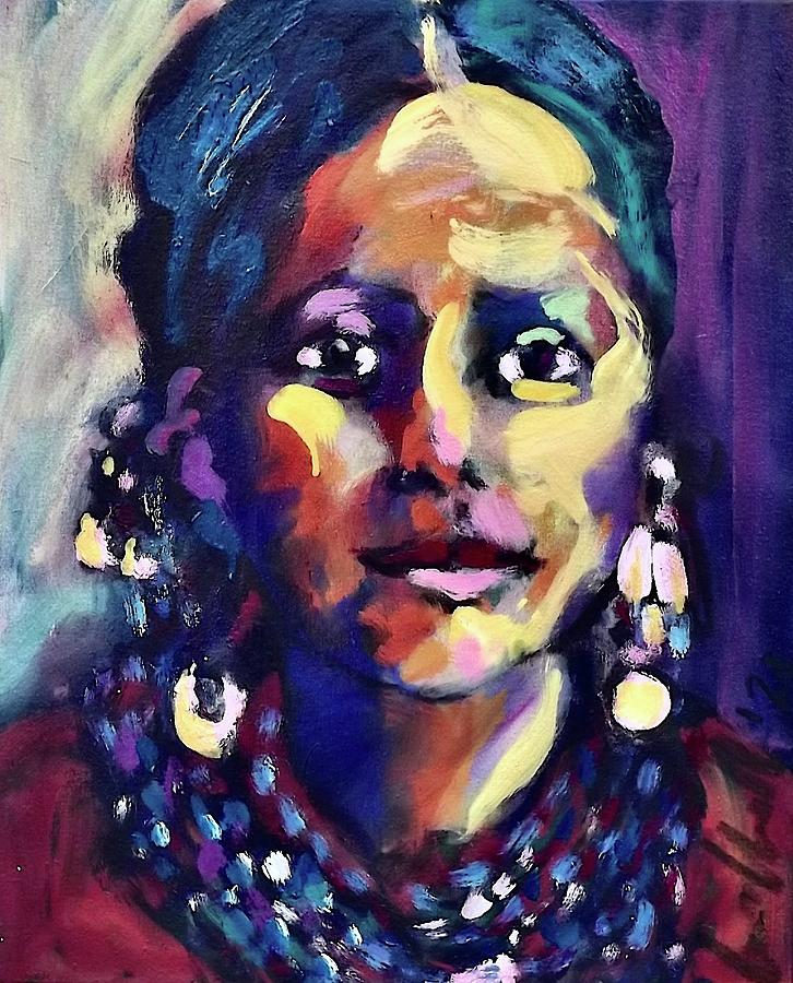 Mountain Wolf Woman Painting by Les Leffingwell