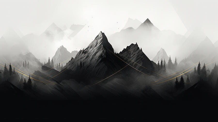 Mountain Zen Art Painting by Lourry Legarde Mountain Zen Art Painting by Lourry Legarde
