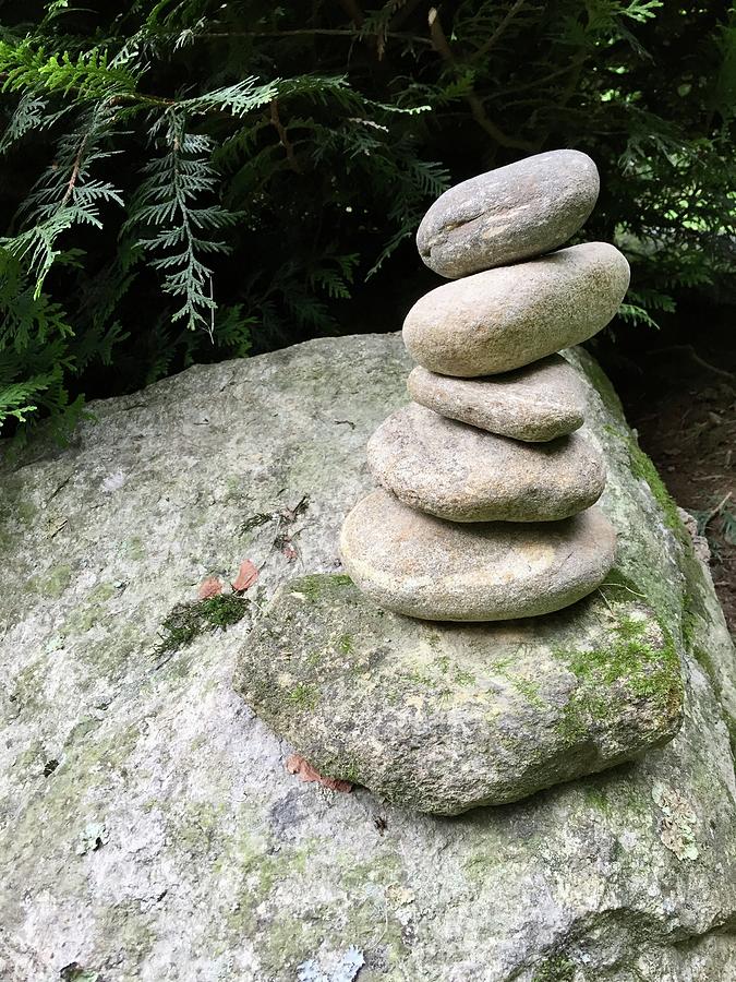 Mountain Zen Rock Stack Photograph