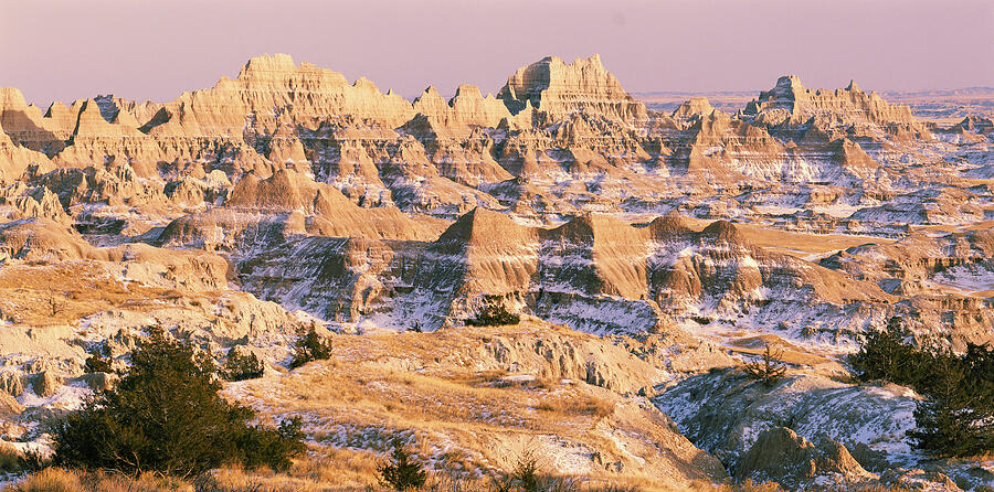 Mountains & Snow In Badlands National Park In South Dakota Photograph by Paul McCormick