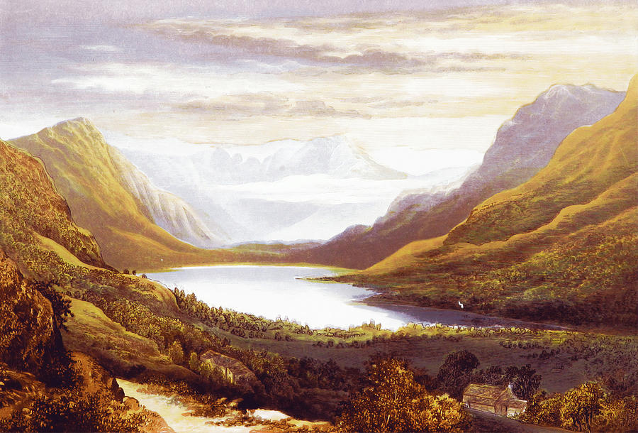 Mountains and Lake Painting by Long Shot