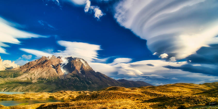Mountains and Lenticular Cloud in Patagonia Photograph by Bruce Block