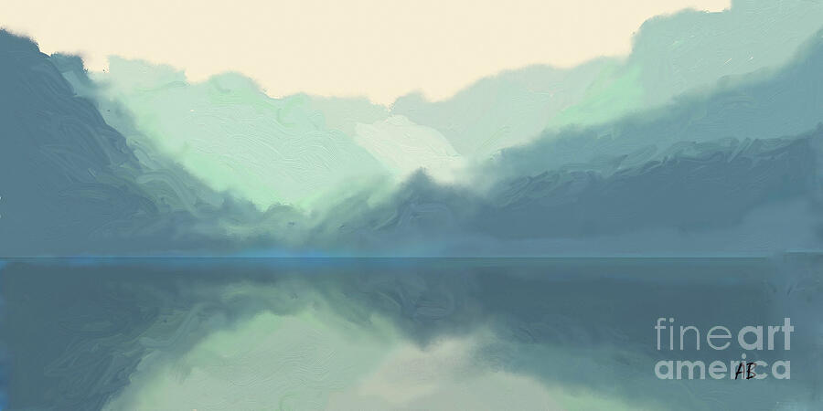 #Mountains and #Reflections Digital Art by Arlene Babad