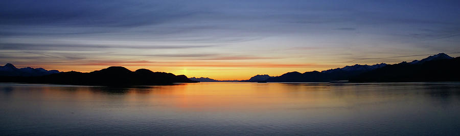 Mountains and sea - sunset  alpineglow Photograph by Steve Estvanik