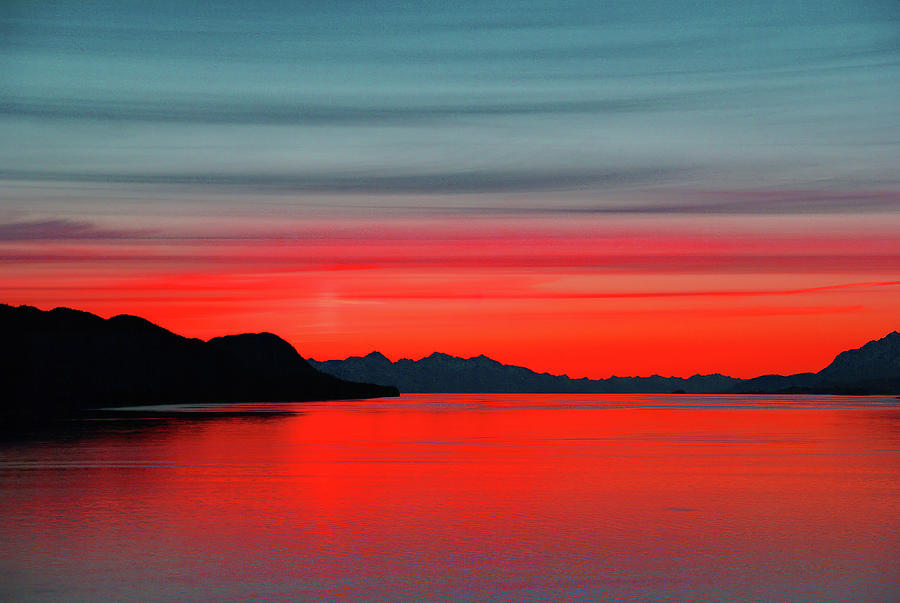 Mountains and sea - sunset Photograph by Steve Estvanik
