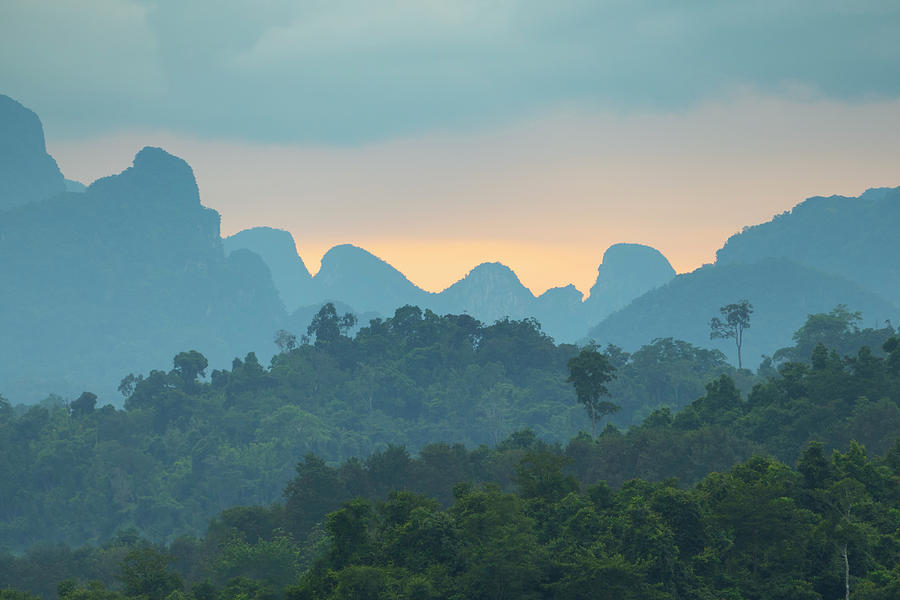 Mountains at sunset in Thailand Photograph by Mikhail Kokhanchikov