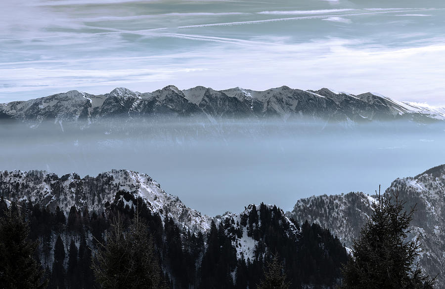 Mountain Photograph - Mountains, Fog,mist, Snow by Marco Pastori