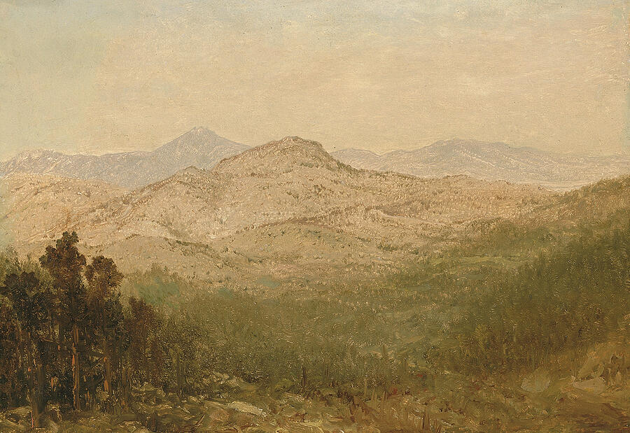 Vintage Painting - Mountains in Colorado 1870 by John Frederick Kensett 1816-1872