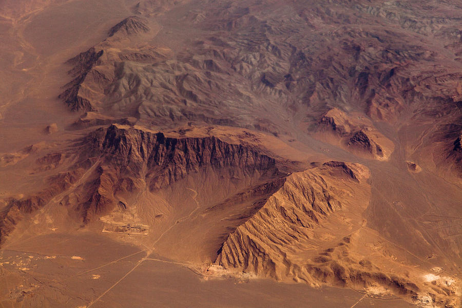 Mountains in the desert, aerial view Photograph by Andrey Danilovich