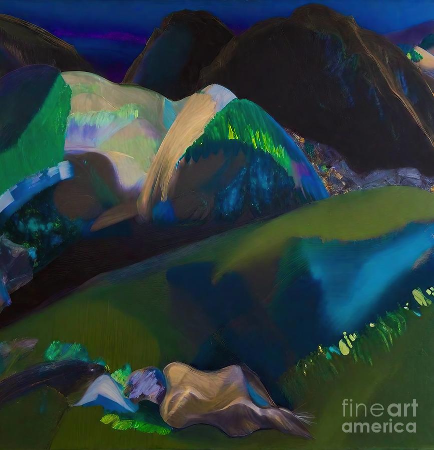 Abstract Painting - Mountains  by N Akkash